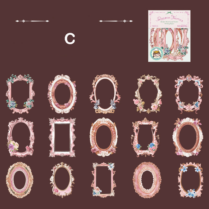 Rococo Frames Stickers 15pcs