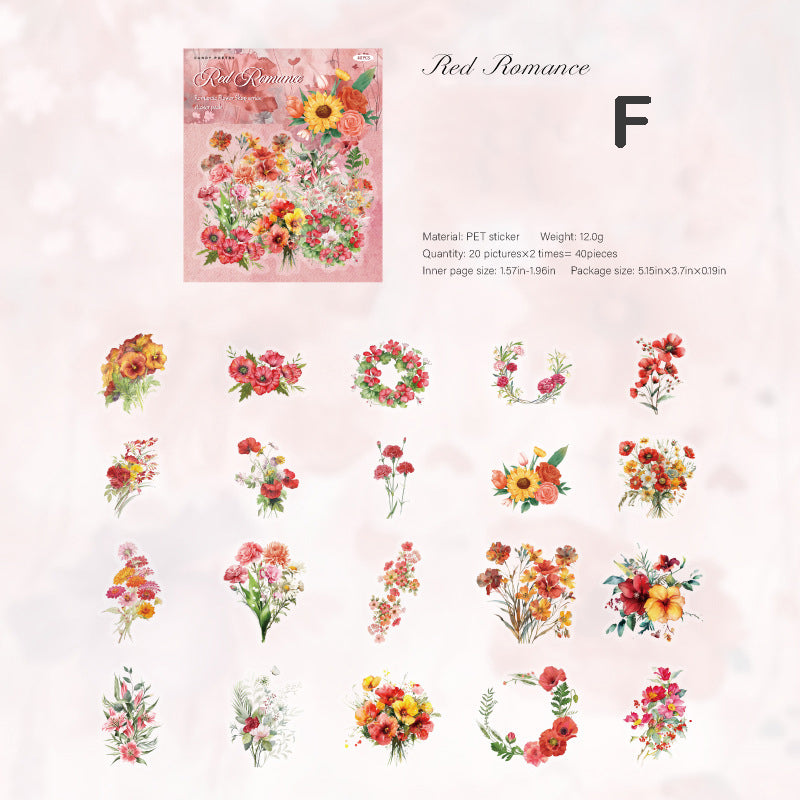 Romantic Flower Shop Sticker 40pcs