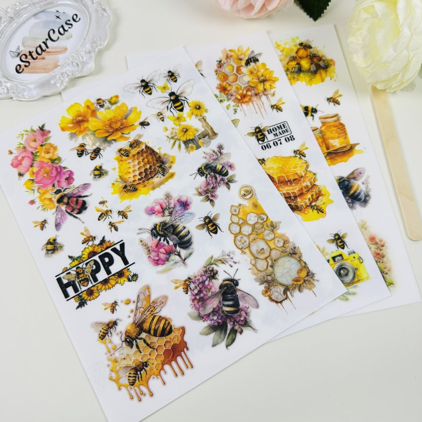 Rub-on Bee Sticker 3pcs