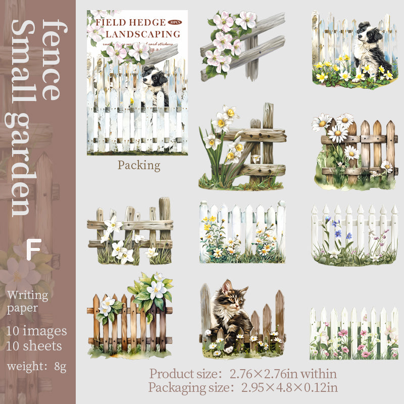 Rural Fence Stickers 10pcs
