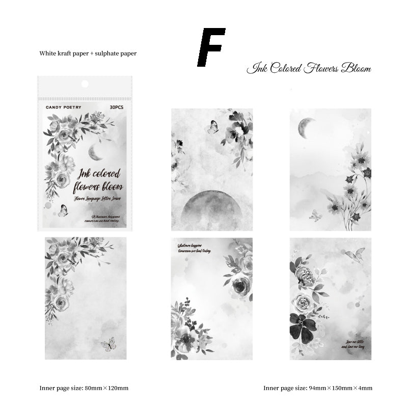 Series of Floral Letter Paper Sticker 30pcs