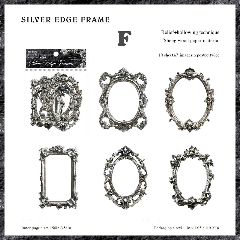 Sliver Light and Shadow Frame Sticker 10pcs
