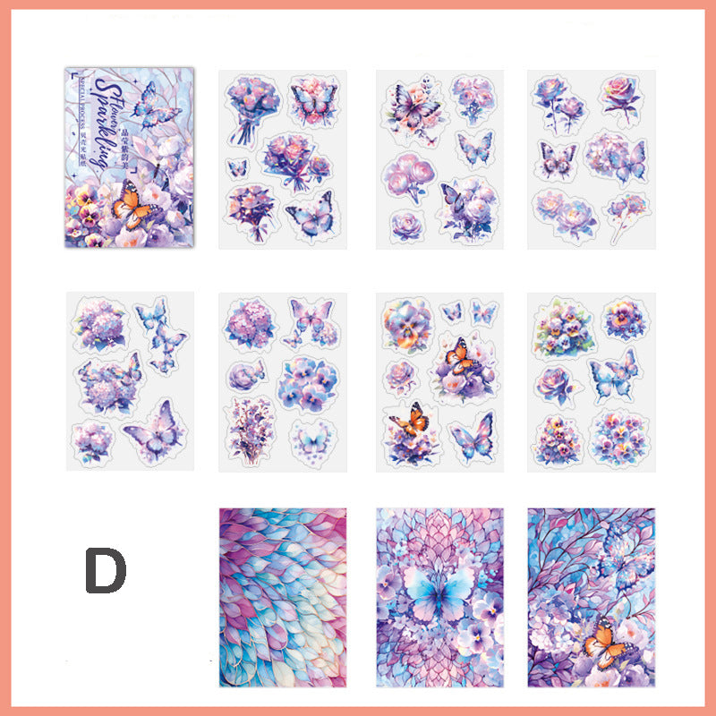 Sparkling Flowers Stickers 10pcs