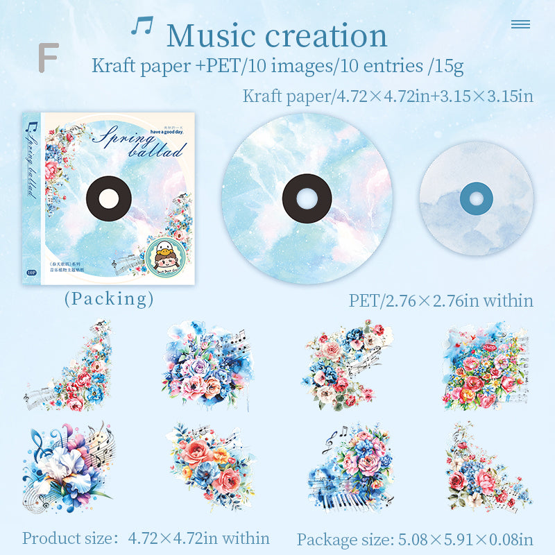 Spring Ballad Stickers 10pcs