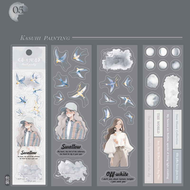 Spring Painting Season Collection Sticker 3pcs