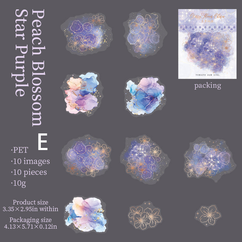 Starlight Flower Charm Sticker 10pcs