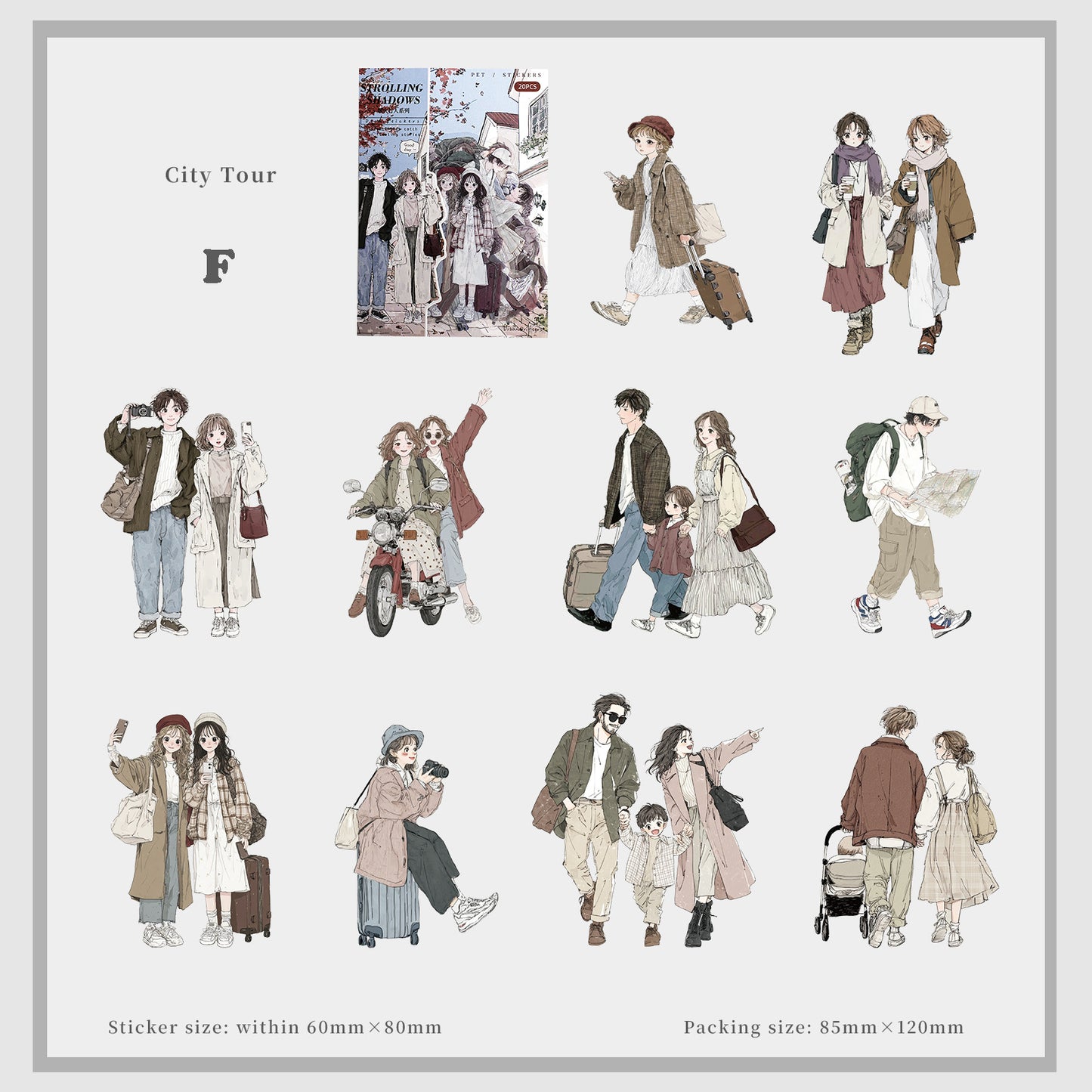 Strolling Shadows Sticker 20pcs