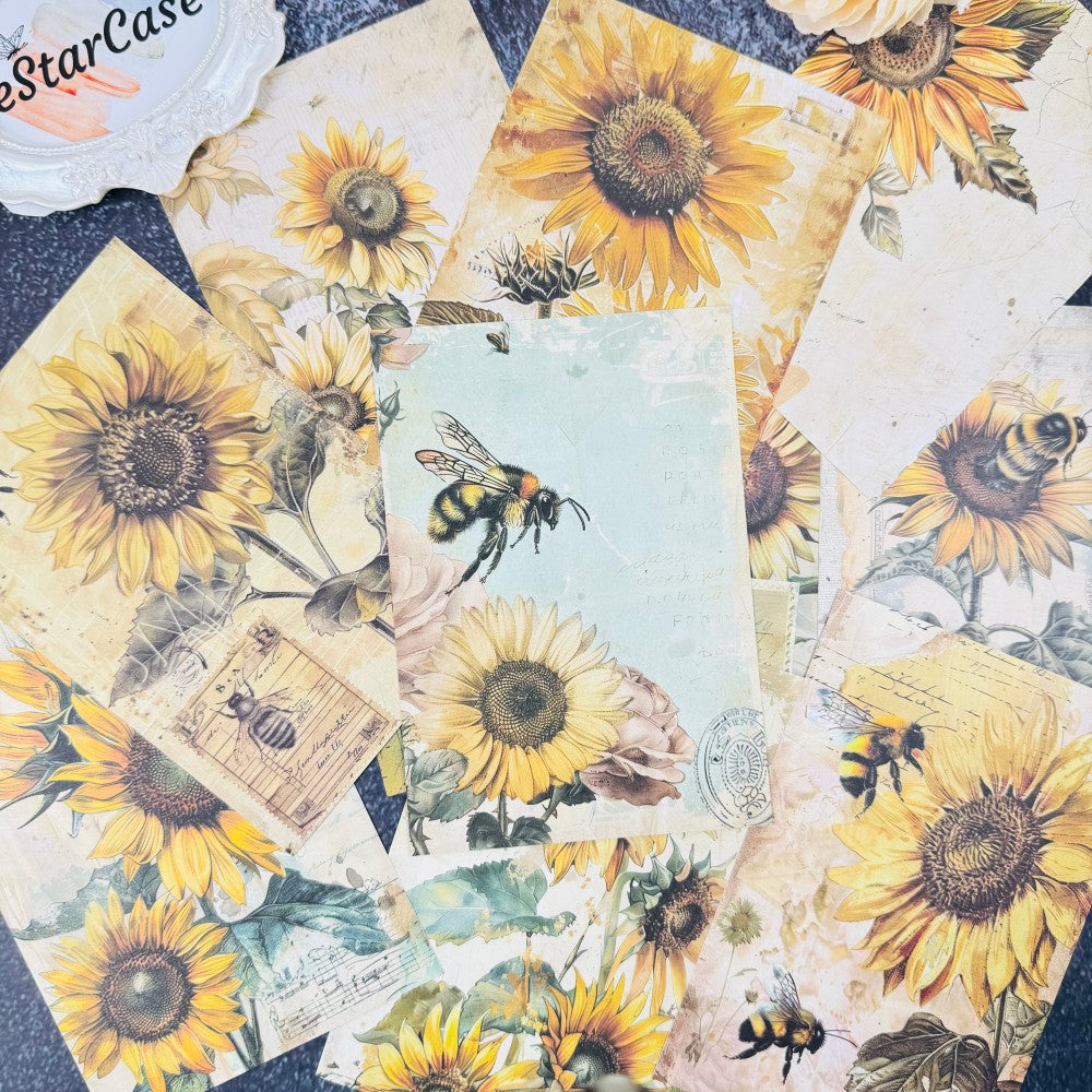 Sunflowers and Bees Paper 12pcs