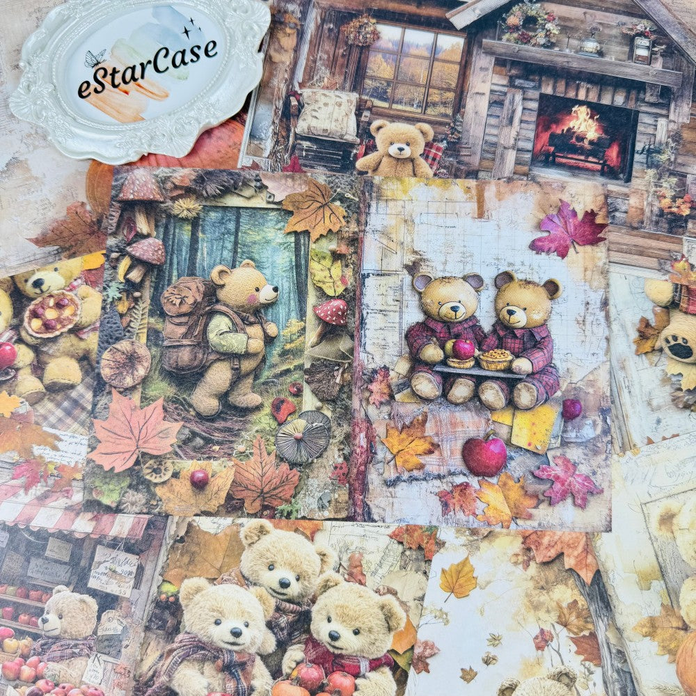 The Bear Family Vintage Paper 8pcs