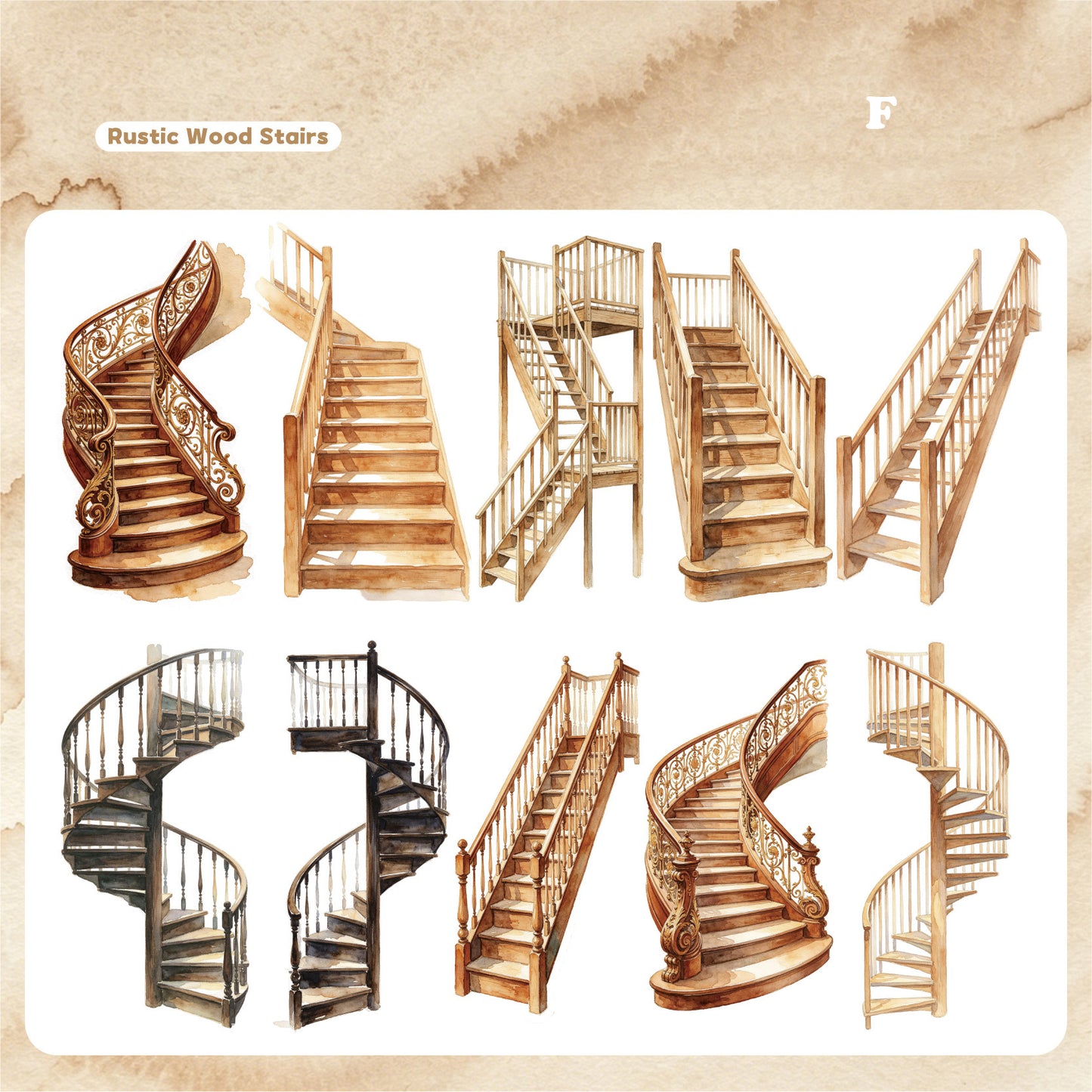 The Beautiful Ladder Stickers 10pcs