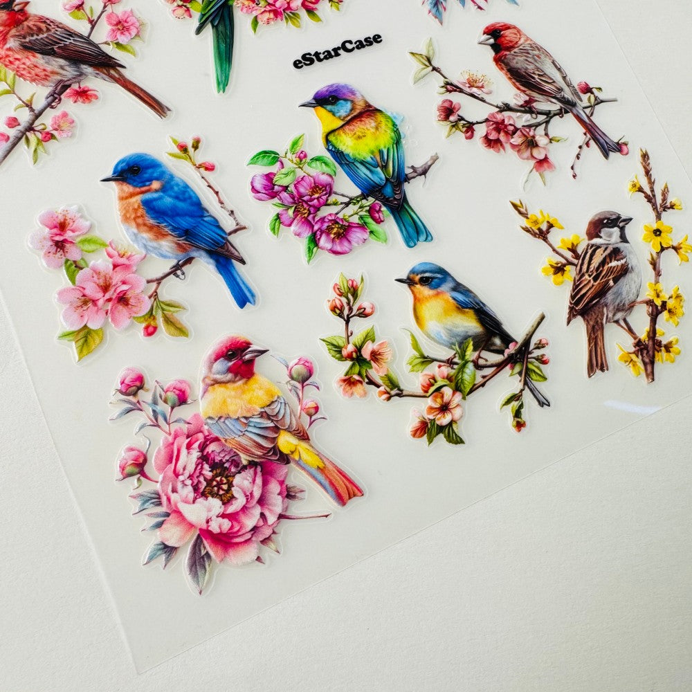 The Bird Embossed Sticker 1pcs