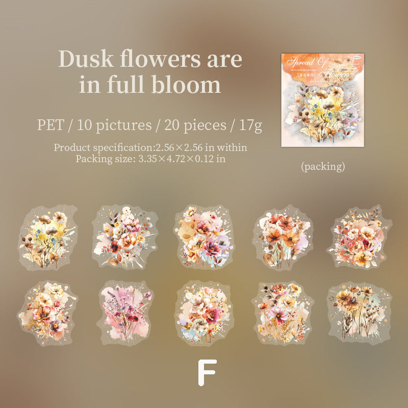 The Blooming Flowers Spread Out Sticker 20pcs