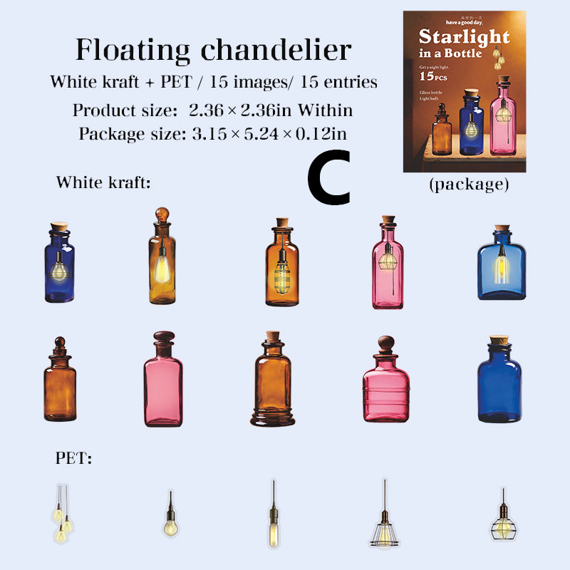 The Starlight in The Bottle Stickers 15pcs