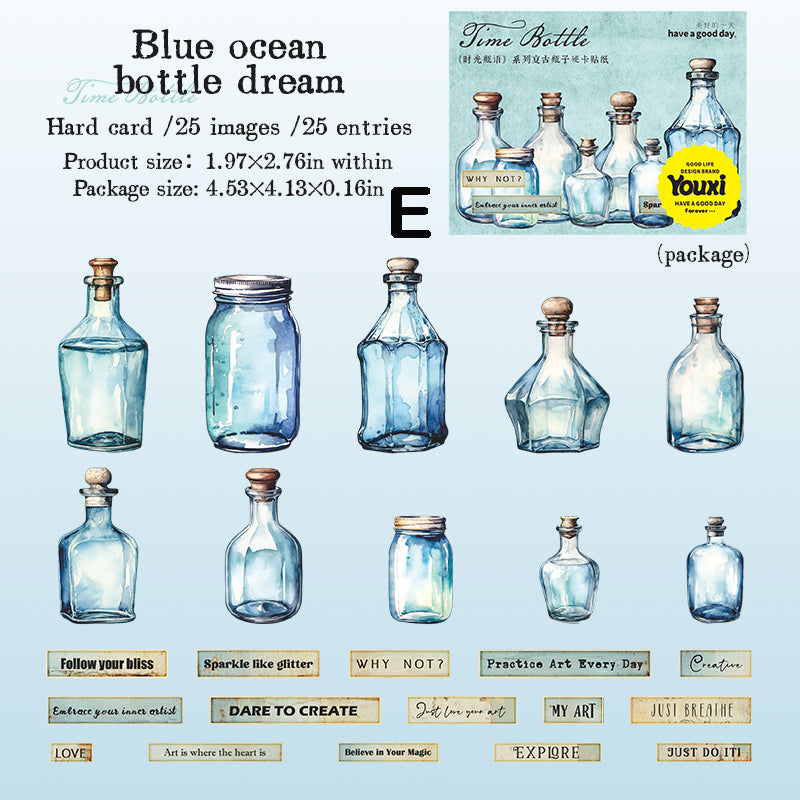 Time Bottle Language Sticker 25pcs