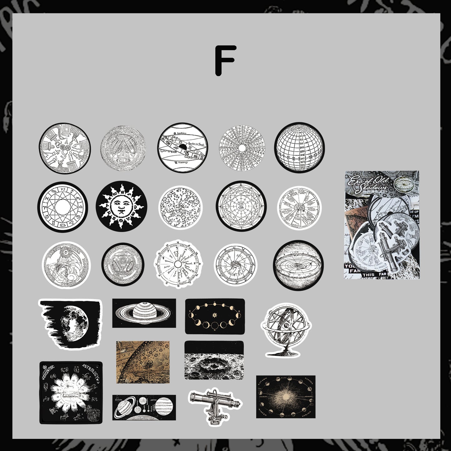 Times Old Shadow Sticker 50pcs