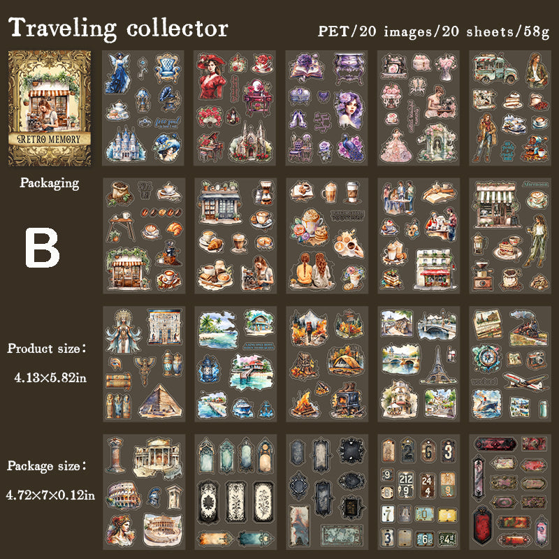 Retro Memory Sticker Book 20pcs