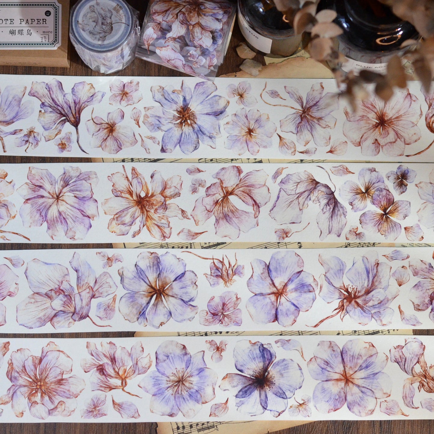 5.5cm*150cm Vintage Big Blonde Tone Flower Tape