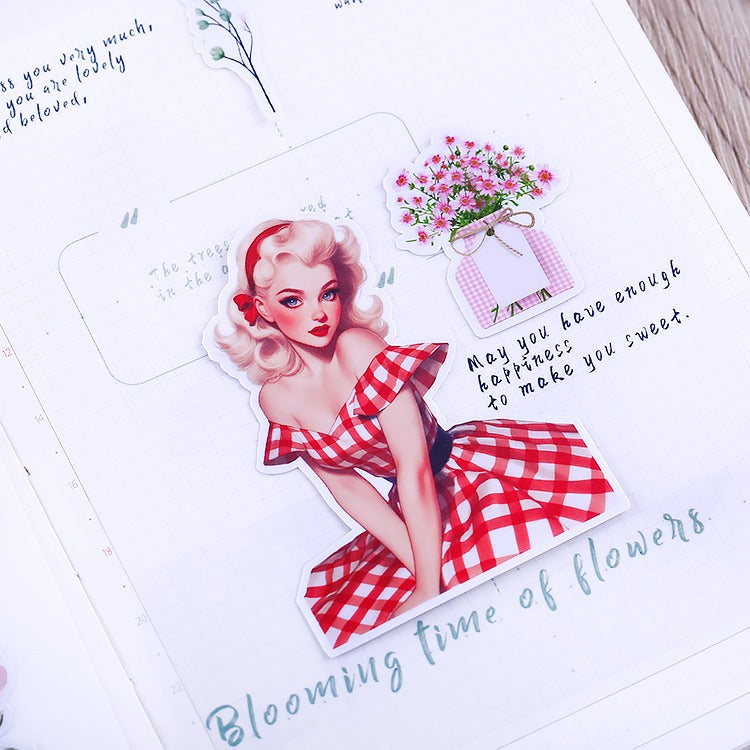 Vintage Girl Stickers 26pcs