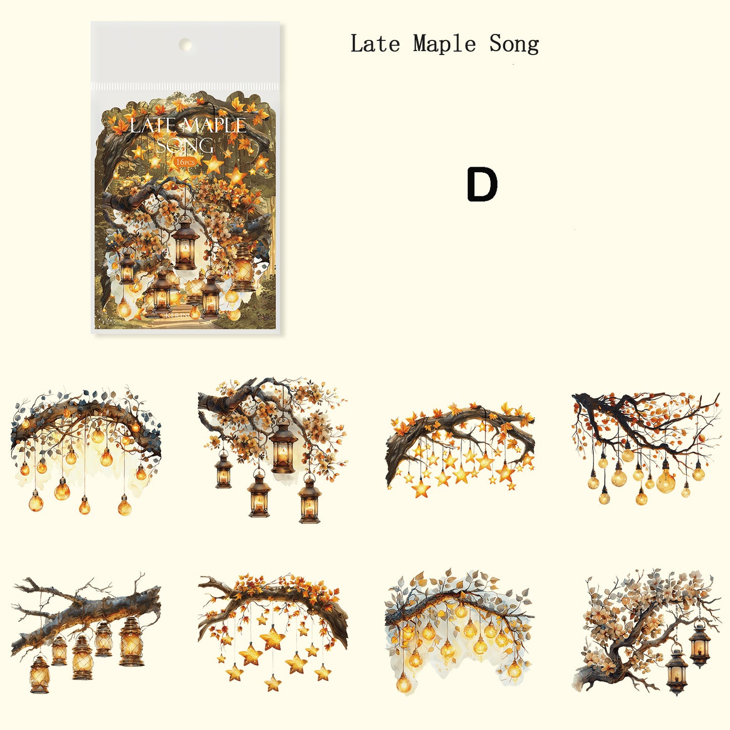 Vintage Lighting Stickers 16pcs