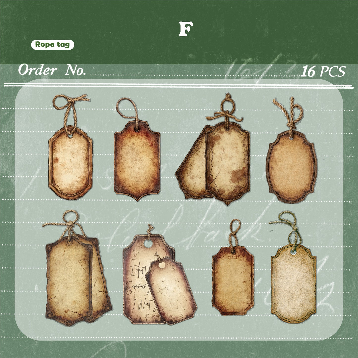 Vintage Tag Sticker 16pcs