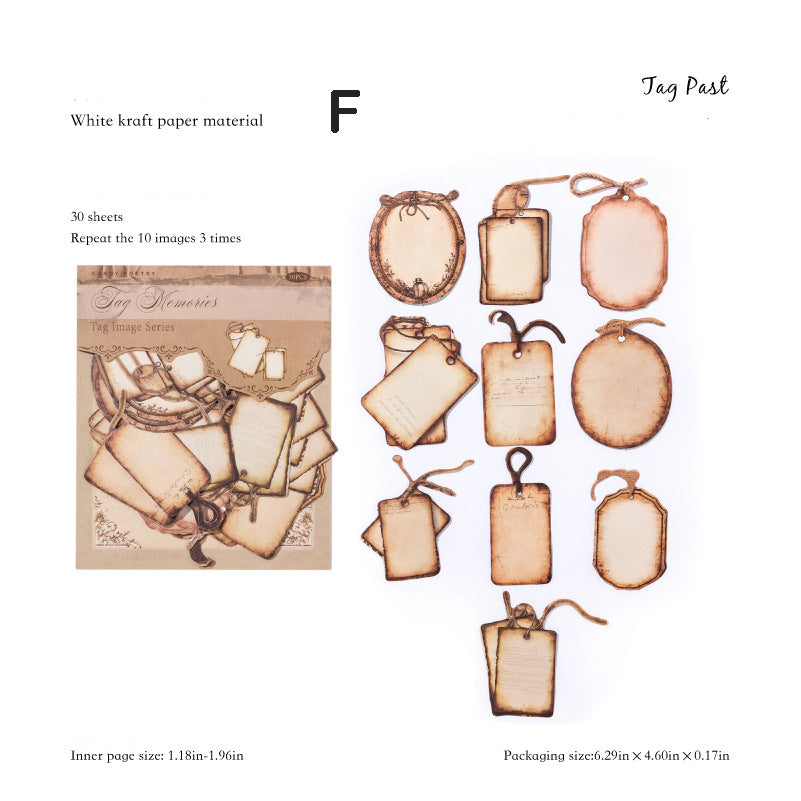 Vintage Tag Sticker 30pcs