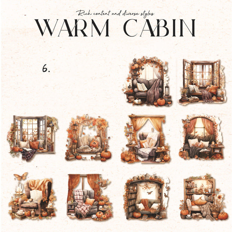 Warm Cabin Stickers 10pcs