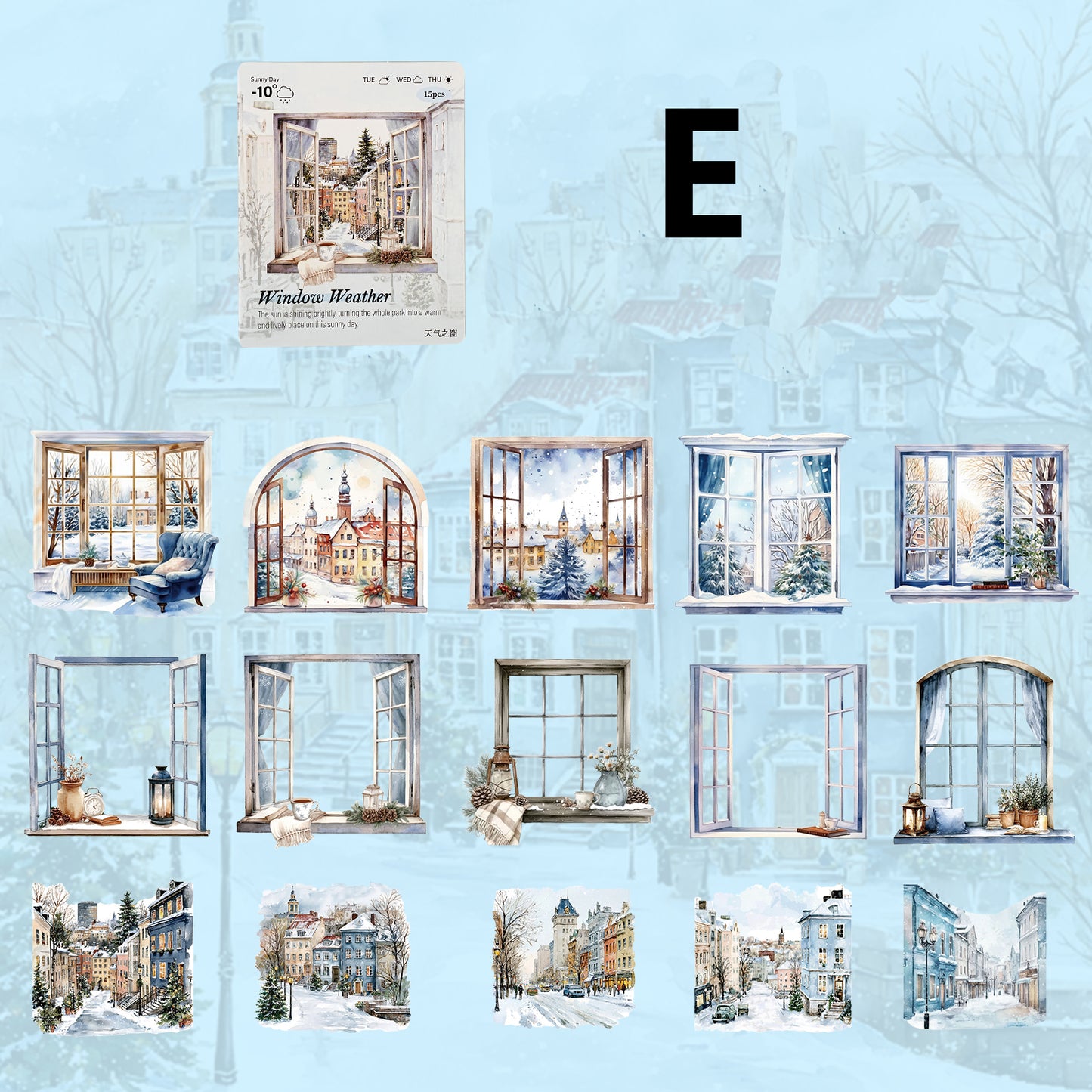 Weather Window Stickers 15pcs