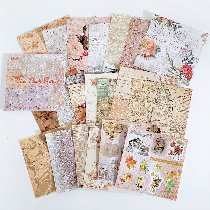 Time Book Series Scrapbooking Parper 160pcs