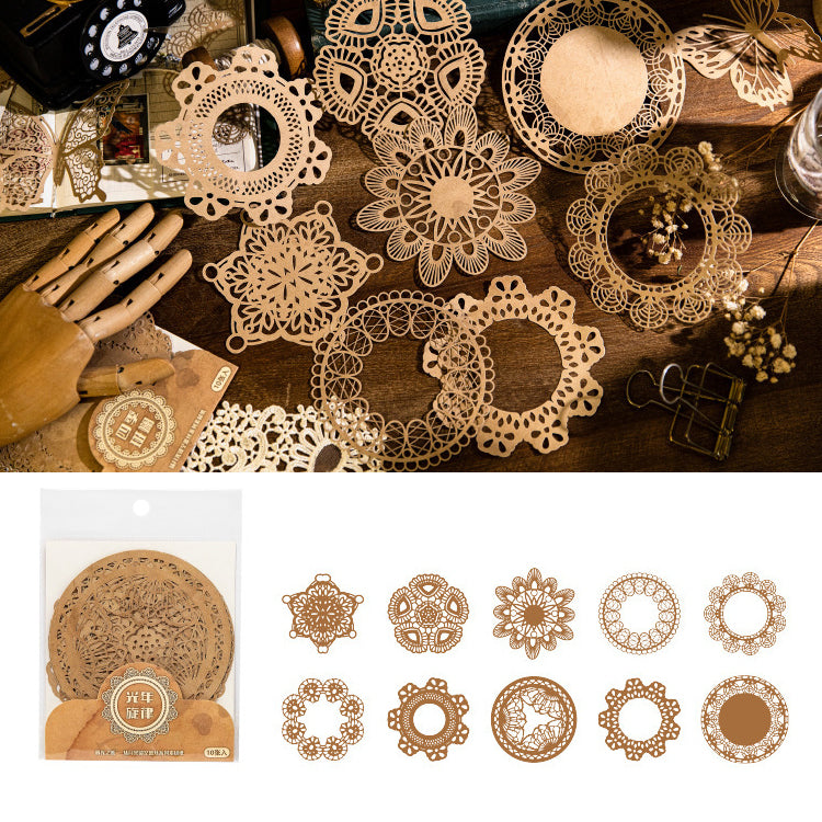 Vintage Scrapbook Paper and Lace Doily