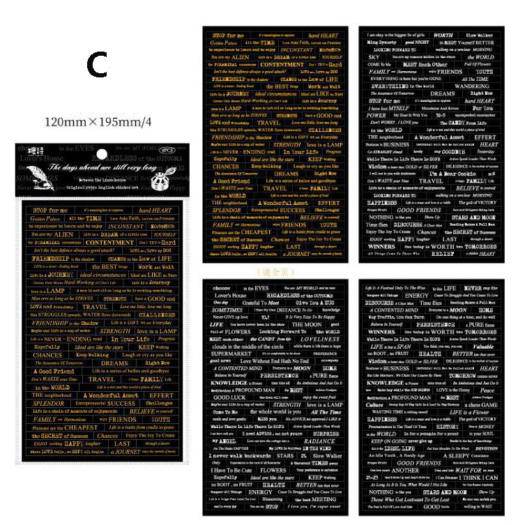 Vintage Word Stickers for Journaling