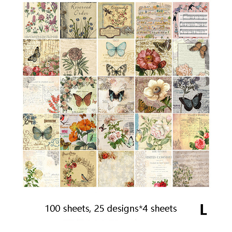 Vintage Scrapbook Sticky Notes Papers 100 Sheets