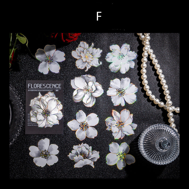 Flower Scence Gilded Flower PET Sticker 20pcs