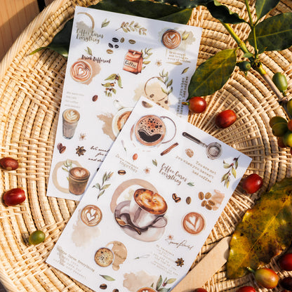 Coffee Rub-on Sticker 2pcs