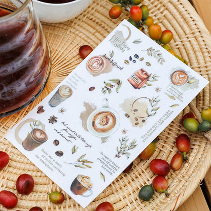 Coffee Rub-on Sticker 2pcs