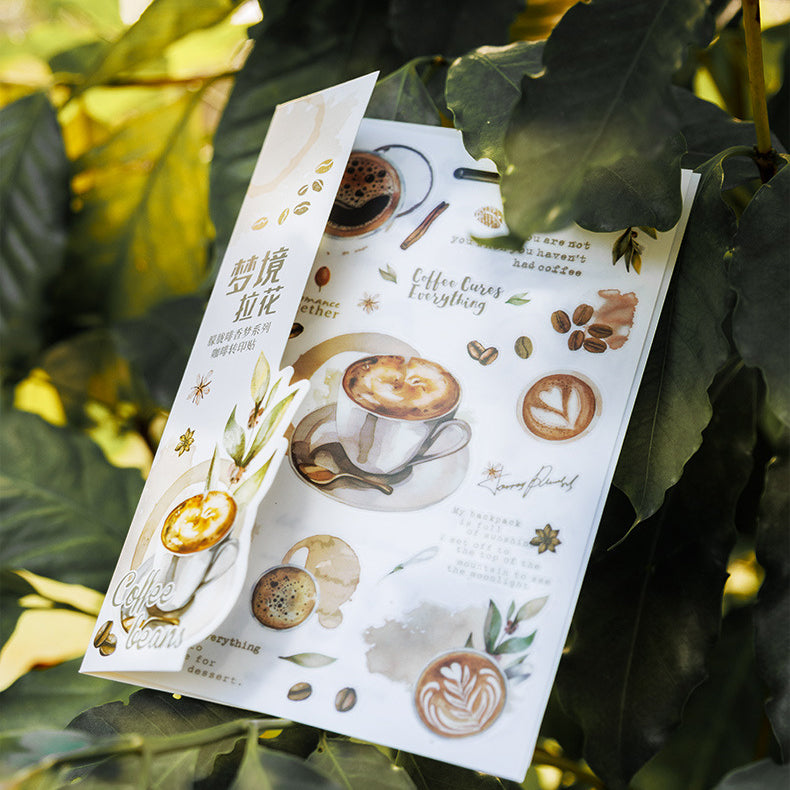 Coffee Rub-on Sticker 2pcs