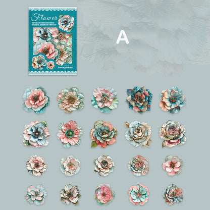 Vintage Flower Stickers 20pcs