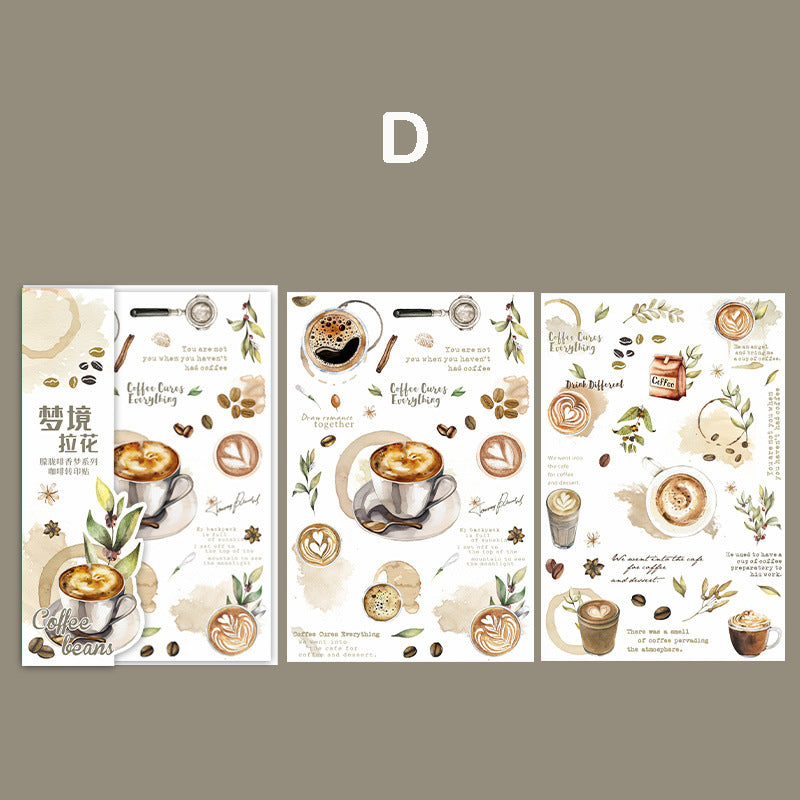 Coffee Rub-on Sticker 2pcs