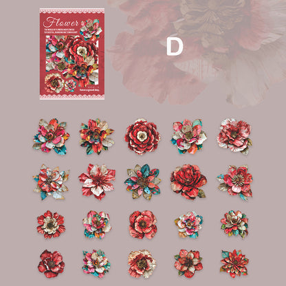 Vintage Flower Stickers 20pcs