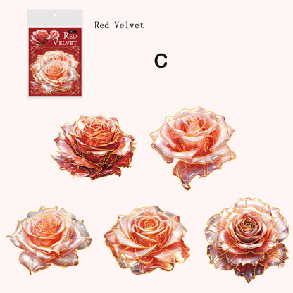 Crystal Rose Stickers 10pcs