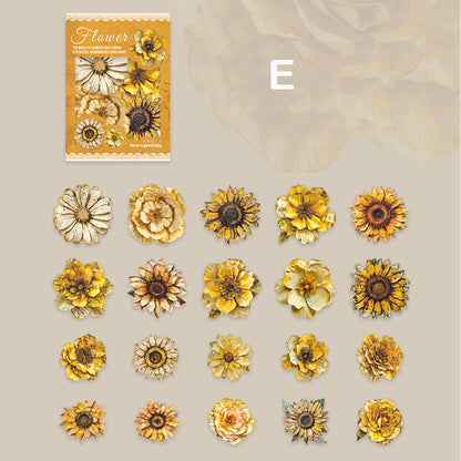 Vintage Flower Stickers 20pcs