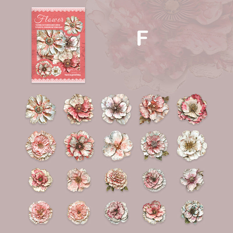 Vintage Flower Stickers 20pcs