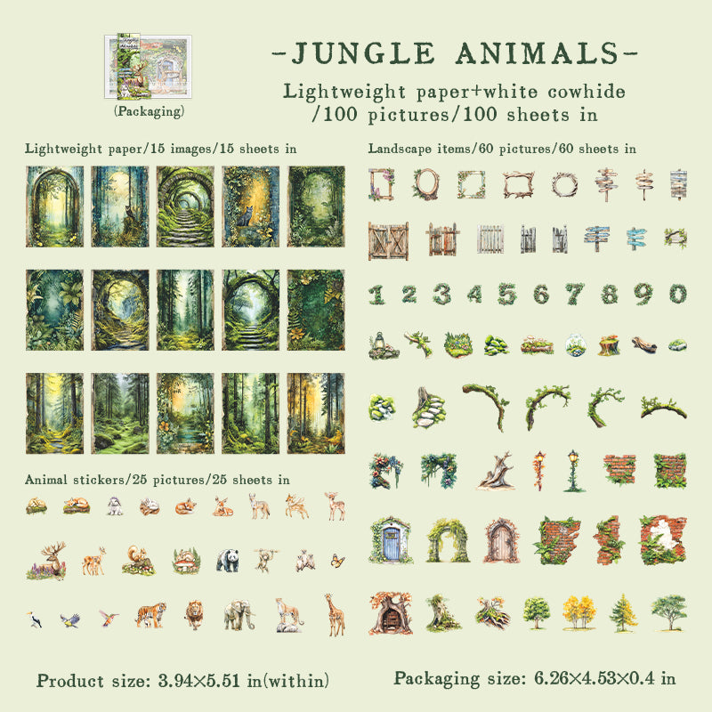 Jungle Adventure Sticker 100pcs