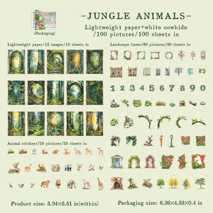 Jungle Adventure Sticker 100pcs