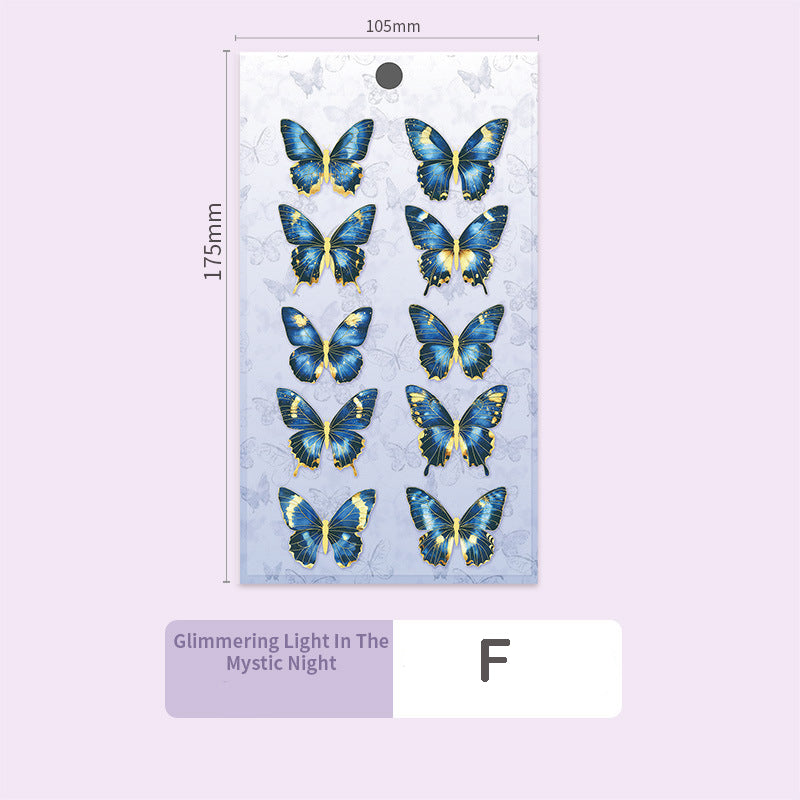 3D Hot-Stamped Butterfly Stickers 1 Sheet