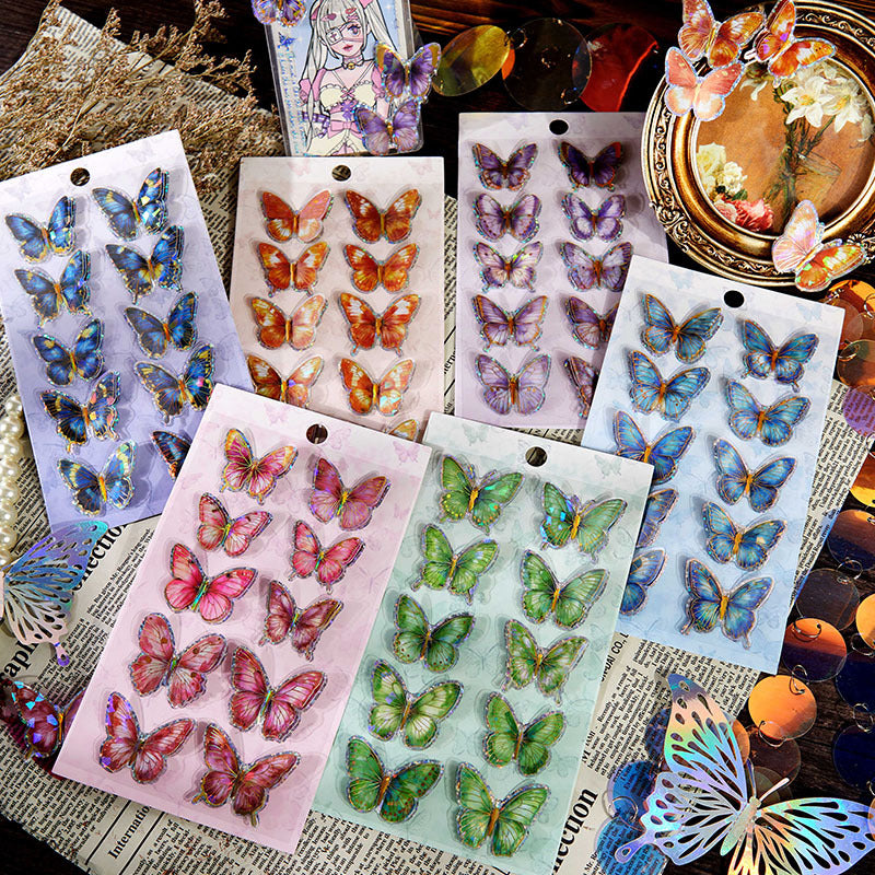 3D Hot-Stamped Butterfly Stickers 1 Sheet