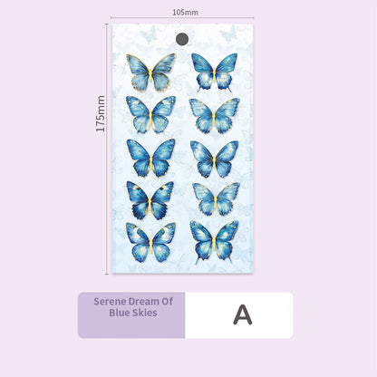 3D Hot-Stamped Butterfly Stickers 1 Sheet