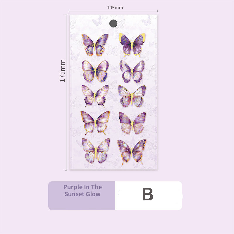 3D Hot-Stamped Butterfly Stickers 1 Sheet