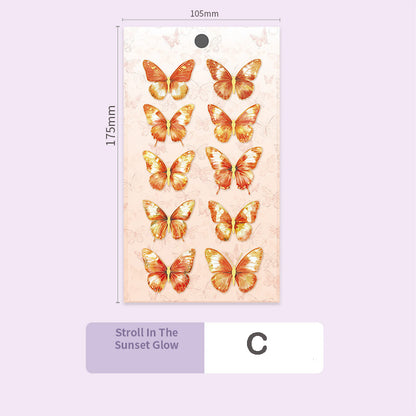 3D Hot-Stamped Butterfly Stickers 1 Sheet