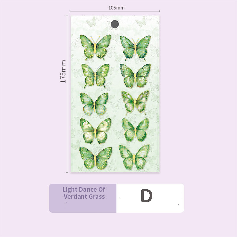 3D Hot-Stamped Butterfly Stickers 1 Sheet