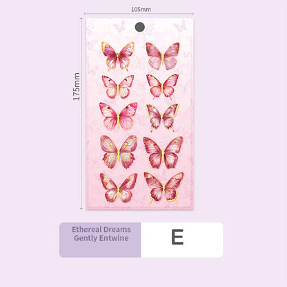 3D Hot-Stamped Butterfly Stickers 1 Sheet